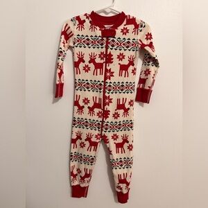 Hanna Andersson Red and Cream Reindeer Footie